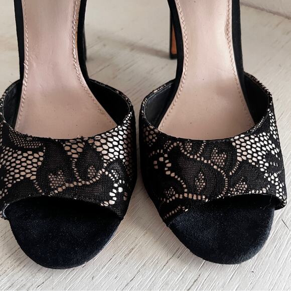 Vince Camuto Lissa Black Lace Heels with Beaded Strap size 9 - Picture 6 of 14